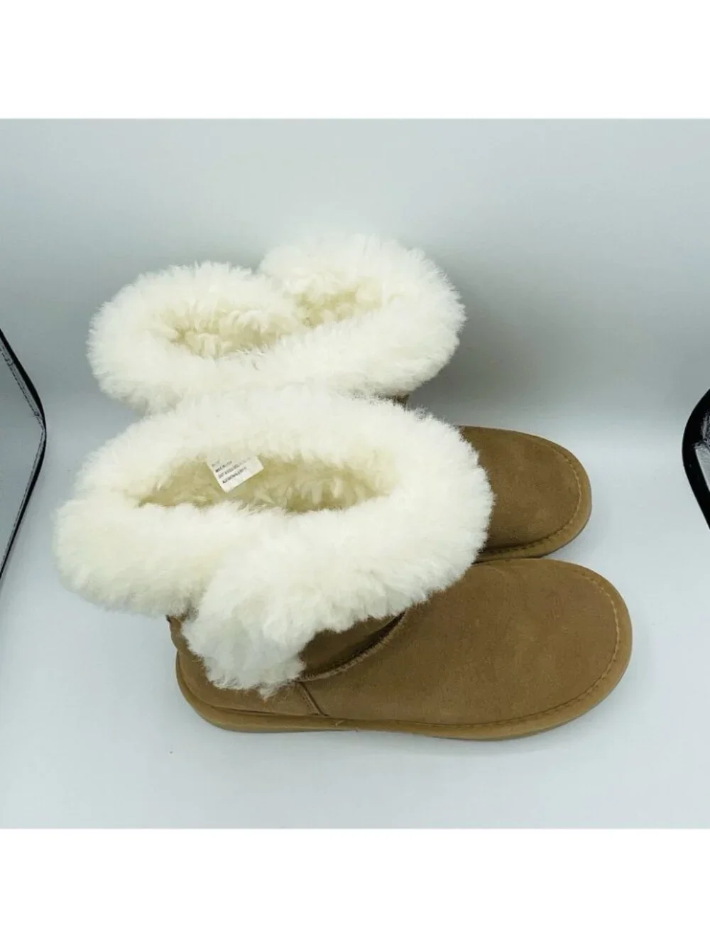 Serra Boots Womens Size 8 Tan Brown Leather Suede Snow Winter Lamb Fur Linning